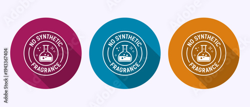 Chemical flask icons indicating no synthetic fragrance for safe cosmetic products