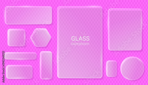 Pink glassmorphism glow softly against checkered background