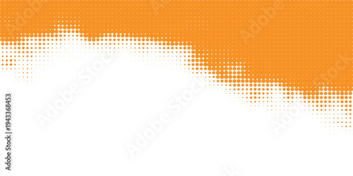 Orange Halftone Dot Top Wave Abstract Vector Background for Creative Advertising Posters, Website Headers, Marketing Graphics and Modern Digital Branding Designs