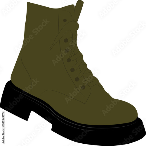 Lace up boots. Boots with laces at the front. Stylish footwear. For everyday wear and outdoor activities.