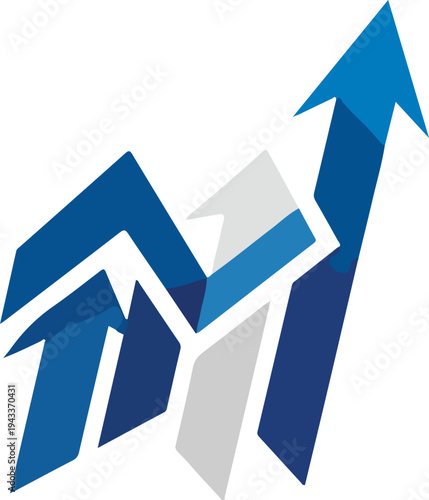 Blue Arrows Pointing Upwards Graphically.