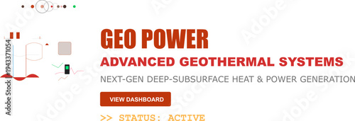 Geothermal power dashboard showing advanced next-gen subsurface heat and renewable energy generation systems technology.