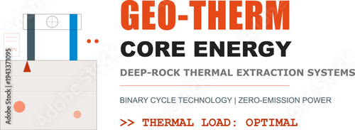 Geothermal Power Plant Diagram: Illustrating Renewable Deep-Rock Thermal Energy Extraction for Clean Sustainable Electricity Generation.
