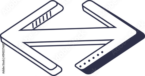 Double directional arrow with minima double arrow symbol navigation