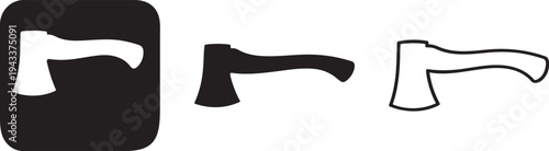 Bold Axe Hatchet Silhouette Icon.