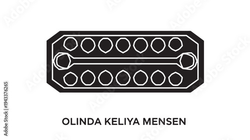 High-quality flat lay image of a traditional wooden congklak mancala board game, showcasing minimalist design and cultural heritage for educational and decorative use.