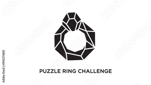 A black and white logo featuring a puzzle ring with the words 'PUZZLE RING CHALLENGE' on a clean white background, representing problem-solving and fun.