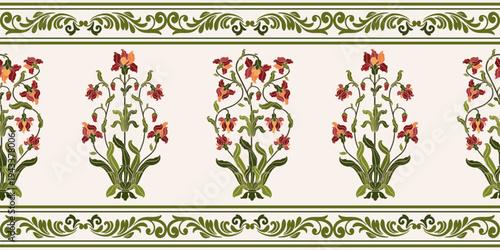 Vector Hand drawn colourful geometric flowers Motifs African boho paisley, seamless patterns with floral for fabric Ethnic Indian Pattern, textiles, clothing, wrapping paper, backdrop, banner.

