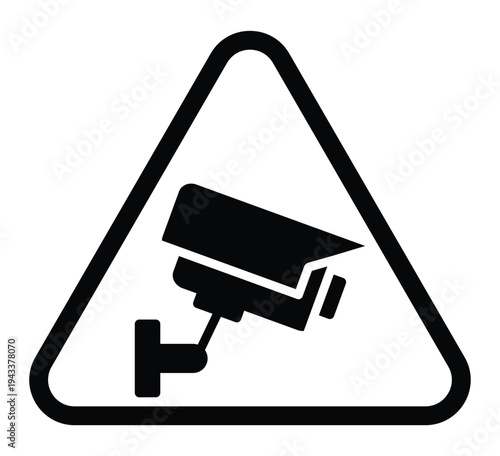 Warning Sign for Surveillance Camera Presence in Public Areas
