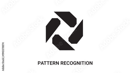 Clean and modern vector illustration of a pattern recognition symbol in bold black on white, ideal for tech, AI, and data analysis projects.