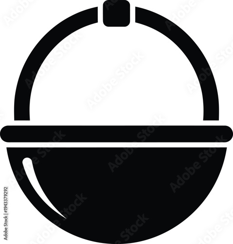 Easter day silhouette of a black easter basket isolated on transparent background