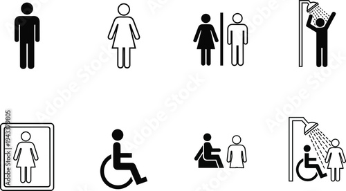 Restroom and accessible facility icons