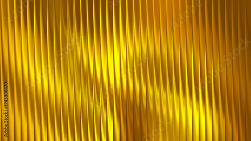 Abstract golden metallic ribbed texture, reflective pleated surface, shiny light shadow background, luxury design pattern, modern digital art wallpaper, premium stock photo for branding.