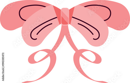 A pink and orange butterfly with curly antennae isolated on white background, illustration