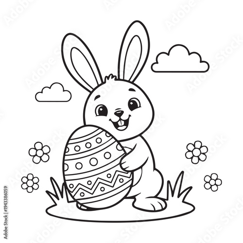 Bold & Easy Bunny Easter Coloring Pages