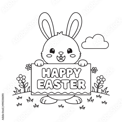 Bold & Easy Bunny Easter Coloring Pages