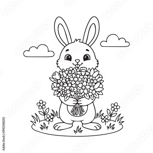 Bold & Easy Bunny Easter Coloring Pages