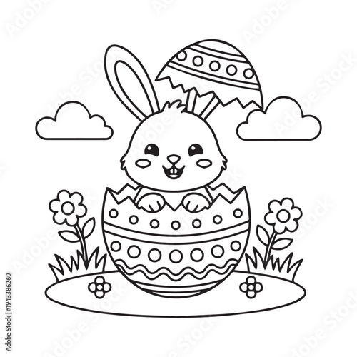 Bold & Easy Bunny Easter Coloring Pages