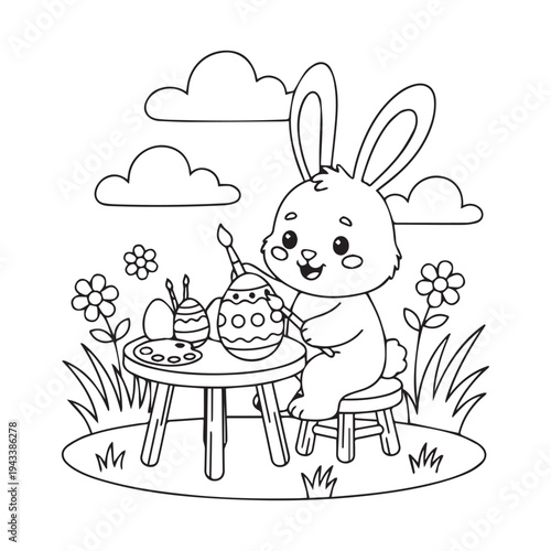 Bold & Easy Bunny Easter Coloring Pages