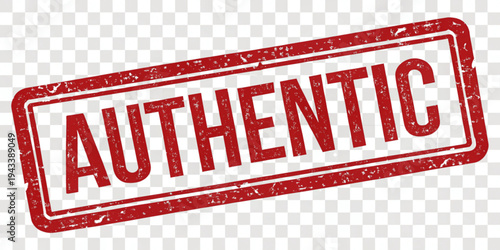 Authentic red rubber stamp mark with grunge stamp effect isolated