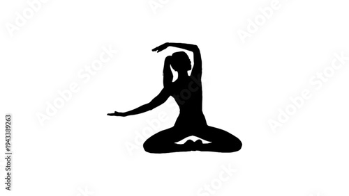 Silhouette of a Woman Doing Yoga and Meditation in Lotus Pose