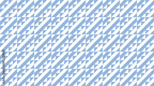 Seamless blue and white geometric pattern featuring rhythmic diagonal stripes and triangles. This modern, tileable background is ideal for textile prints, website headers, and corporate branding.