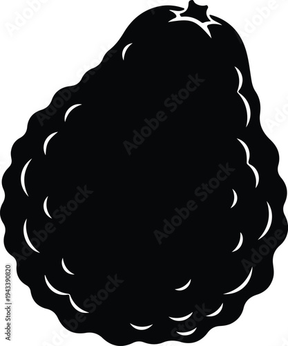 Silhouette avocado whole fruit isolated vector illustration