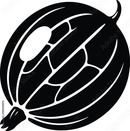 Silhouette gooseberry berry fruit isolated vector illustration