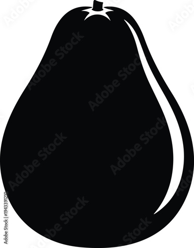 Silhouette of a fresh organic pear fruit icon design vector illustration