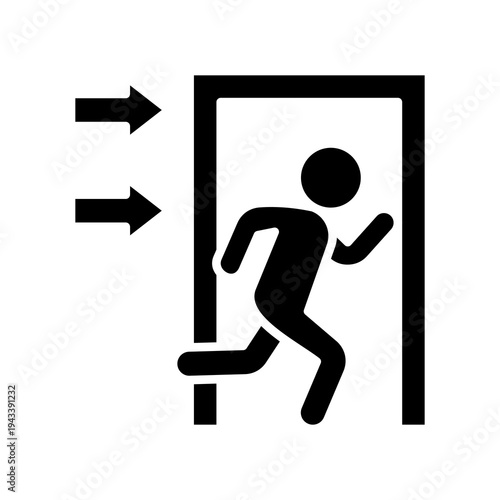 Emergency Exit glyph icon