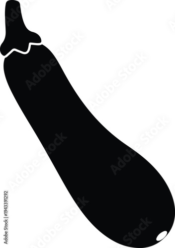 Silhouette of a fresh whole zucchini squash isolated vector illustration