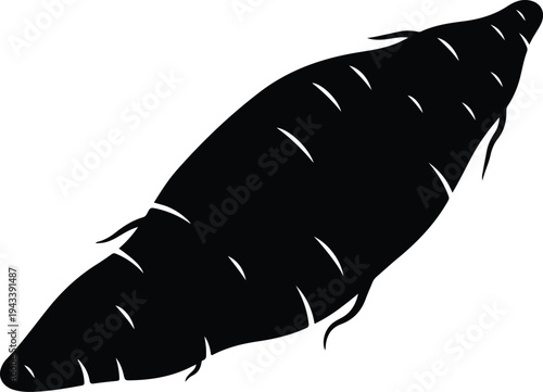 Silhouette of a single organic sweet potato vegetable vector illustration