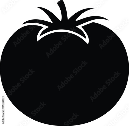 Silhouette ripe tomato vegetable icon isolated vector illustration