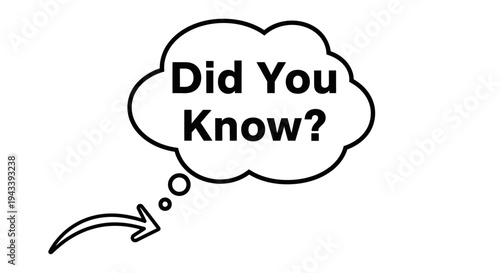Did You Know? Typography in Thought Bubble with Arrow Illustration.
