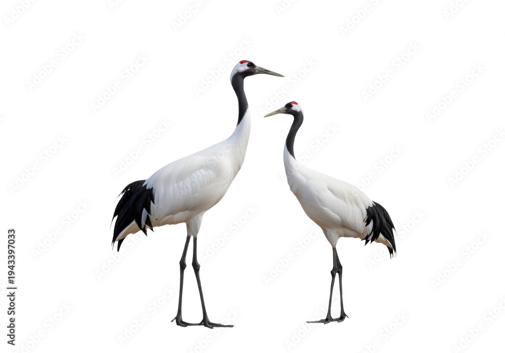 Obraz premium Pair of cranes on transparent background