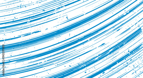 Abstract Blue and White Brush Strokes with Grungy Texture - Dynamic Background