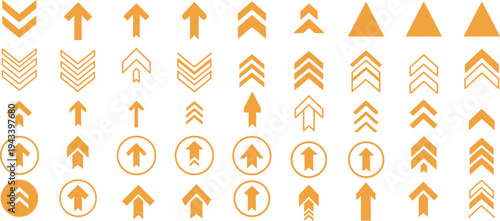 Upward and Directional Arrow Icons for Modern User Interface Design and Web Applications