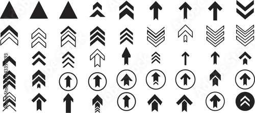 Upward Arrow Icons and Symbols for Design and Navigation Collection,