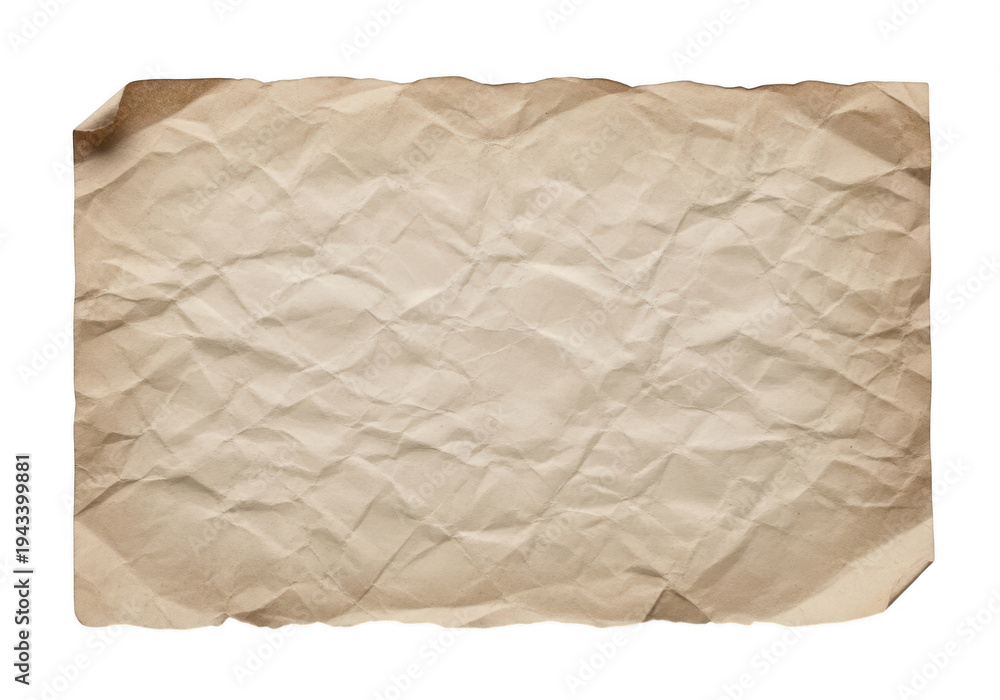 Obraz premium Aged and crumpled piece of parchment paper with visible texture
