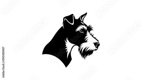 Dog silhouette design featuring wire fox terrier with detailed fur