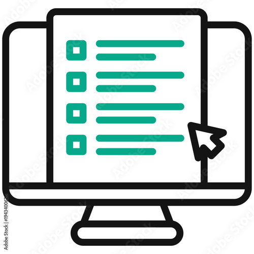 Digital Filing Dual Tone Outline Icon, Mini Illustration Relate To Taxation, Financial Reports. Use For Modern Concept, Ui, Ux Web And App Development.