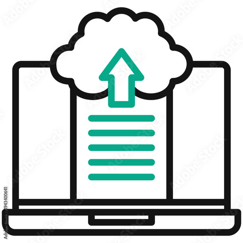 Document Upload Dual Tone Outline Icon, Mini Illustration Relate To Taxation, Financial Reports. Use For Modern Concept, Ui, Ux Web And App Development.