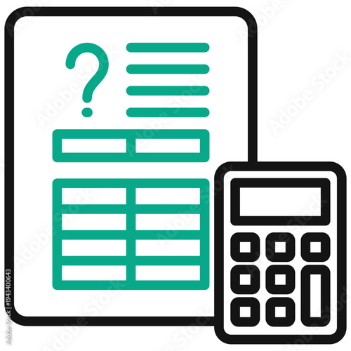 Estimate Sheet Dual Tone Outline Icon, Mini Illustration Relate To Taxation, Financial Reports. Use For Modern Concept, Ui, Ux Web And App Development.