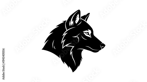 Stylish wolf silhouette design in modern black and white aesthetic