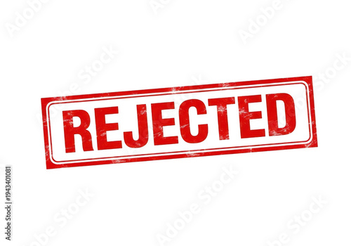 Red stamp with the word rejected prominently displayed