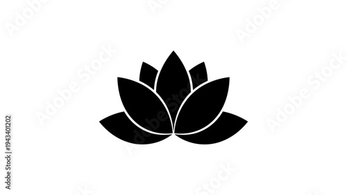 Minimalist black lotus emblem for wellness and spa branding