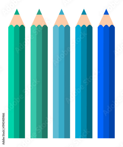 Kolorowe kredki - odcienie niebieskiego