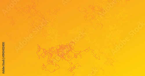 Abstract geometric lines on bright yellow to orange gradient background, energetic chaotic pattern, digital art