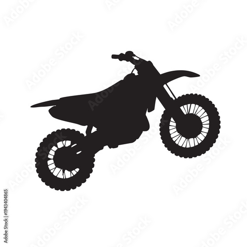 Motocross dirt bike wheelie stunt silhouette vector illustration