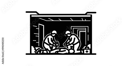 Medical Team Performing CPR on Patient in Emergency Room